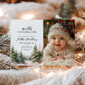 Winter Onederland First誕生日写真 招待状