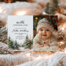 Winter Onederland First誕生日写真 招待状