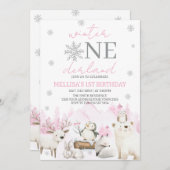 Winter ONEderland first birthday 招待状 (正面/裏面)