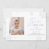 Winter Onederland First Birthday Baby Kid Photo 招待状 (正面)