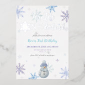 Winter ONEderland First Birthday Foil Invitation 箔招待状 (正面)