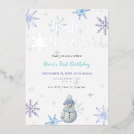 Winter ONEderland First Birthday Foil Invitation 箔招待状