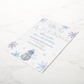 Winter ONEderland First Birthday Foil Invitation 箔招待状 (回転した状態)