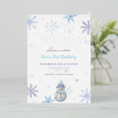 Winter ONEderland First Birthday Foil Invitation 箔招待状 (立ち正面)