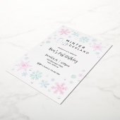 Winter ONEderland First Birthday Foil Invitation 箔招待状 (回転した状態)