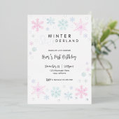 Winter ONEderland First Birthday Foil Invitation 箔招待状 (立ち正面)