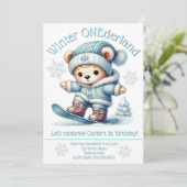 Winter ONEderland First Birthday Invitation 招待状 (スタンド正面)