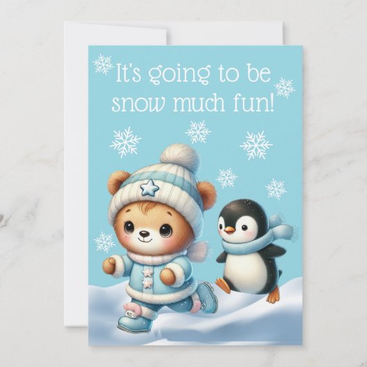 Winter ONEderland First Birthday Invitation 招待状 (裏面)