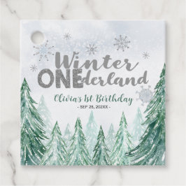Winter Onederland First Birthday Snowflakes Forest フェイバータグ