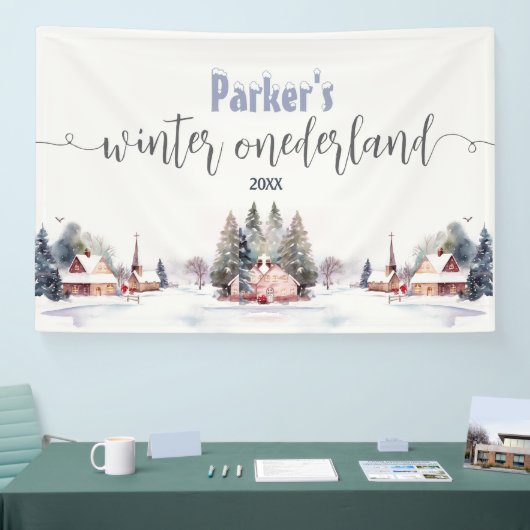 Winter onederland first birthday welcome 横断幕 (トレードショー)