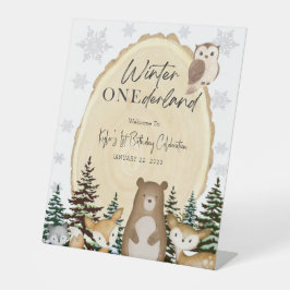Winter ONEderland First Birthday Welcome Sign 台座サイン