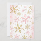 Winter ONEderland Floral Girl 1st Birthday 招待状 (裏面)