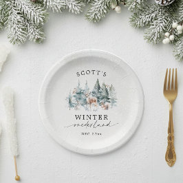 Winter ONEderland Forest Animals 1st Birthday ペーパープレート