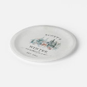 Winter ONEderland Forest Animals 1st Birthday ペーパープレート (アングル)