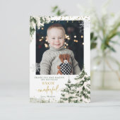 Winter Onederland Forest First誕生日(写真) サンキューカード (スタンド正面)