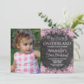 Winter Onederland Girl 1st Birthday写真 招待状 (スタンド正面)