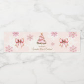 Winter Onederland Girl 1st Birthday ペットボトルラベル (シングルラベル)