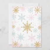 Winter ONEderland Girl 1st Birthday Invitation 招待状 (裏面)