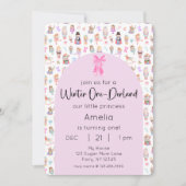 Winter OneDerland Nutcracker 1st Birthday Photo 招待状 (正面)