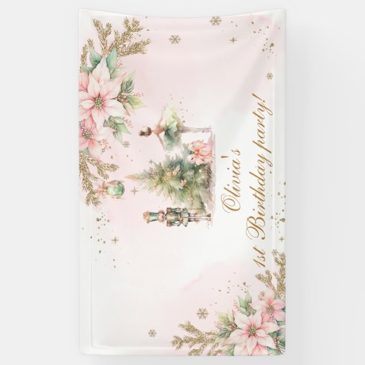 Winter Onederland Nutcracker Birthday party 横断幕 (縦)