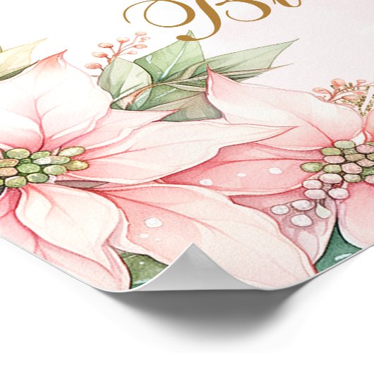 Winter Onederland Nutcracker pink gold Welcome ポスター (角)