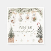 Winter Onederland Party Napkin スタンダードカクテルナプキン (正面)