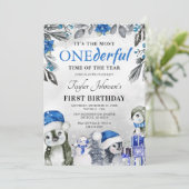 Winter Onederland Penguin Christmas 1st Birthday I 招待状 (スタンド正面)