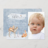Winter ONEderland Photo 1st誕生日招待状 招待状 (正面/裏面)