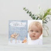 Winter ONEderland Photo 1st誕生日招待状 招待状 (スタンド正面)