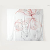 Winter Onederland Pink Bow  Backdrop タペストリー (正面(横))