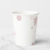 Winter Onederland Pink Bow Girl 1st Birthday 紙コップ (裏面)