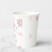 Winter Onederland Pink Bow Girl 1st Birthday 紙コップ (左)