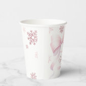 Winter Onederland Pink Bow Girl 1st Birthday 紙コップ (右)