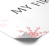 Winter Onederland Pink My First Year Photo Sign ポスター (角)