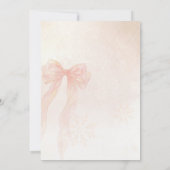 Winter Onederland Pink Watercolor Bow 1st Birthday 招待状 (裏面)