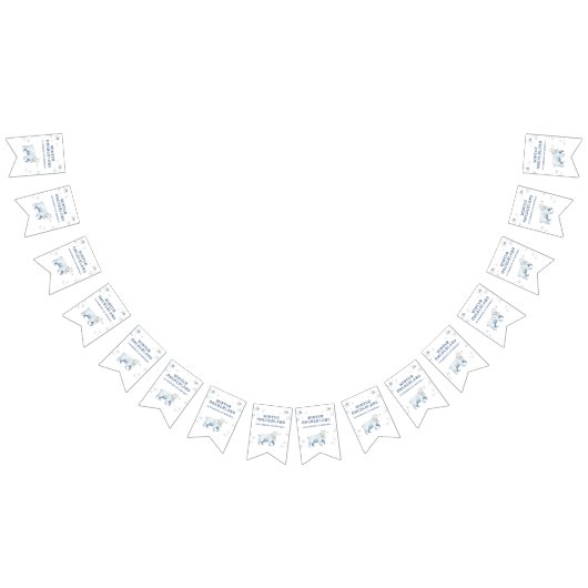 Winter Onederland Polar Bear 1st Birthday バンティングフラッグ (全)