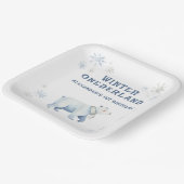Winter Onederland Polar Bear 1st Birthday  ペーパープレート (傾斜あり)