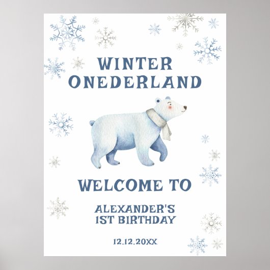 Winter Onederland Polar Bear 1st Birthday  ポスター (正面)