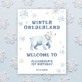 Winter Onederland Polar Bear 1st Birthday ポスター