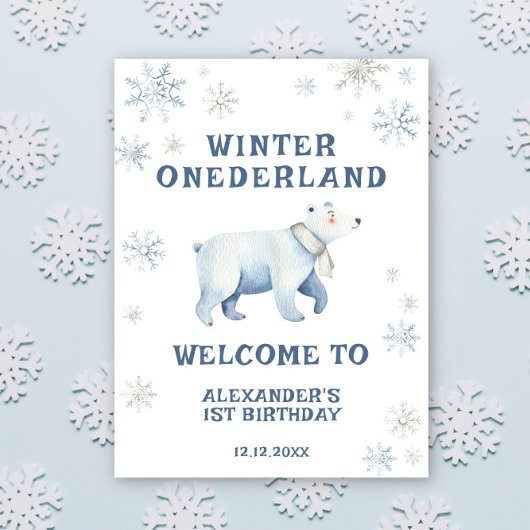 Winter Onederland Polar Bear 1st Birthday  ポスター