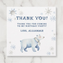 Winter Onederland Polar Bear Birthday Thank You フェイバータグ