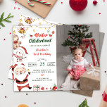 Winter Onederland Santa Christmas誕生日写真 招待状<br><div class="desc">ウィンターオネダーランドサンタクリスマス誕生日写真招待状</div>