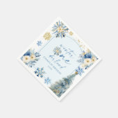 Winter Onederland Snowflake 1st Birthday Party スタンダードカクテルナプキン (角)