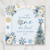 Winter Onederland Snowflake 1st Birthday Party フェイバータグ (裏面)