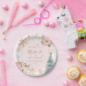 Winter Onederland Snowflake 1st Birthday Party ペーパープレート (パーティー)