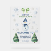 Winter Onederland Snowman 1st Birthday  アクリルサイン (正面)