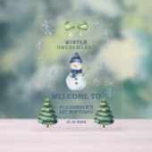 Winter Onederland Snowman 1st Birthday  アクリルサイン (ニュートラル)