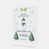 Winter Onederland Snowman 1st Birthday  アクリルサイン (傾斜)