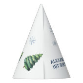 Winter Onederland Snowman 1st Birthday  パーティーハット (裏面)