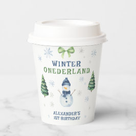 Winter Onederland Snowman 1st Birthday  紙コップ